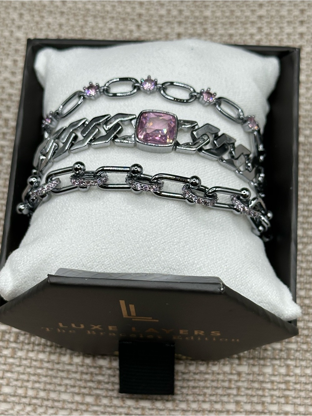 “It’s All In The Details, Darling” Luxe Layers Bracelets, hematite, RBP8071